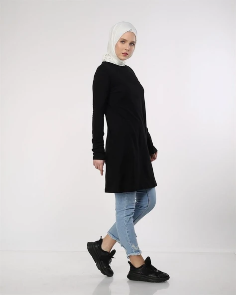 Doğa Sade Basic Tunik - 06016-1.003 - Siyah - Resim 5