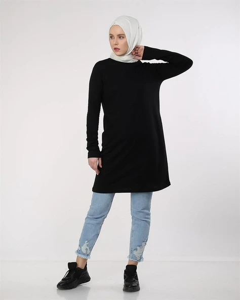 Doğa Sade Basic Tunik - 06016-1.003 - Siyah - Resim 4