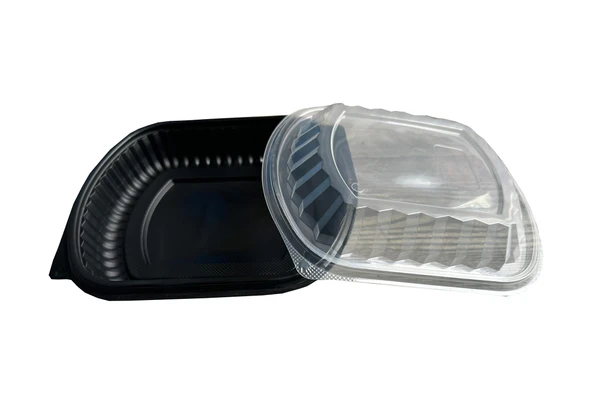 Şeffaf Kapaklı Sıcak Soğuk Isıya Dayanıklı Yemek Salata Kabı Kutusu - Kare - 21x25 Cm. - 30 Adet - Resim 5