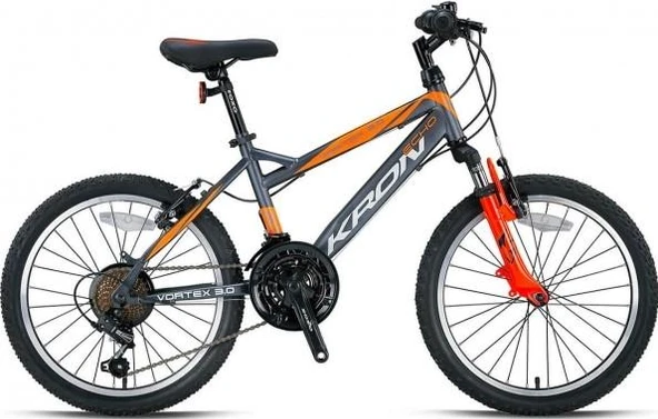 Kron VORTEX 4.0 20 Jant 7 Vites V-Fren Çelik Çocuk Bisikleti Füme Turuncu 20 Jant Vitesli Bisiklet - Resim 2