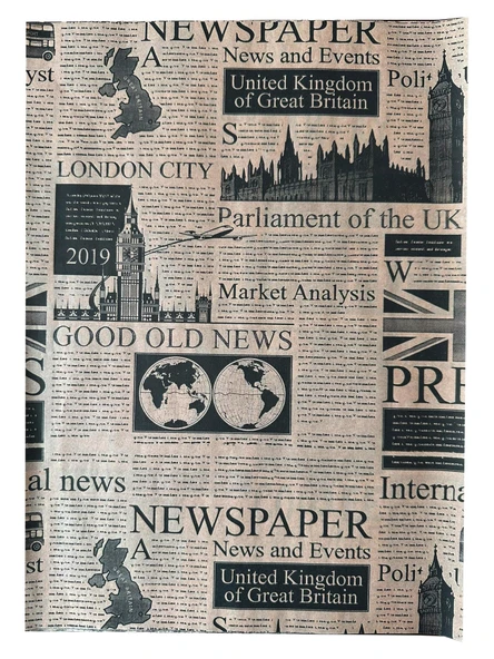 Baskılı Sunum Kağıdı Amerikan Servis - Karışık Desenli - Vintage Sarı Yağlı Tepsi Kağıdı - 50 Adet - Resim 3