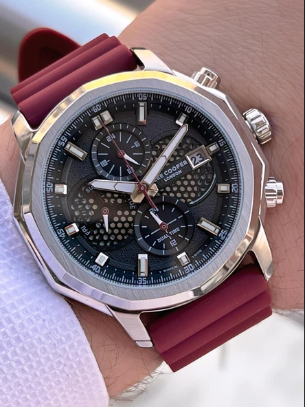 Lee Cooper İtalyan Tasarım Bileklik Hediyeli Silikon Kordon 5 Atm Erkek Kol Saati ELC.08238.358 - Resim 2