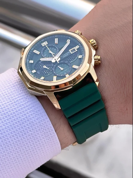 Lee Cooper İtalyan Tasarım Bileklik Hediyeli Silikon Kordon 5 Atm Erkek Kol Saati ELC.08238.175 - Resim 4