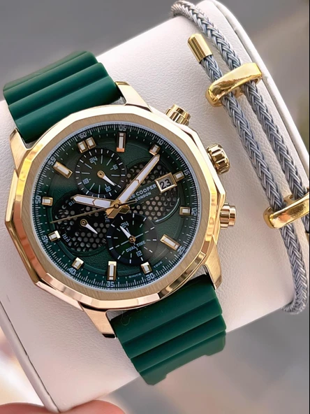 Lee Cooper İtalyan Tasarım Bileklik Hediyeli Silikon Kordon 5 Atm Erkek Kol Saati ELC.08238.175 ürün görseli