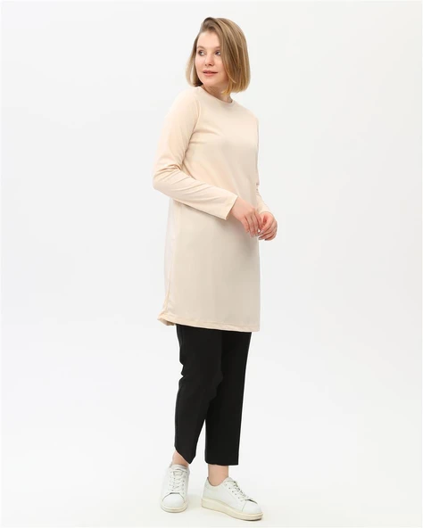 Doğa Sade Basic Tunik - 06016-1.023 - Krem - Resim 8