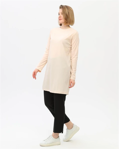 Doğa Sade Basic Tunik - 06016-1.023 - Krem - Resim 9