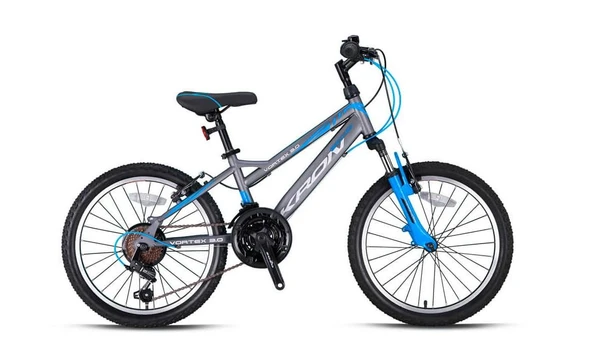 Kron VORTEX 3.0 20 Jant 7 Vites V-Fren Çelik Çocuk Bisikleti Füme Mavi 20 Jant Kron Vitesli Bisiklet ürün görseli