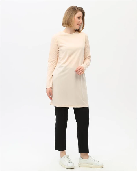 Doğa Sade Basic Tunik - 06016-1.023 - Krem - Resim 7