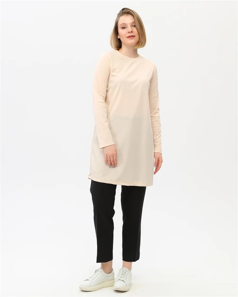 Doğa Sade Basic Tunik - 06016-1.023 - Krem - Resim 10