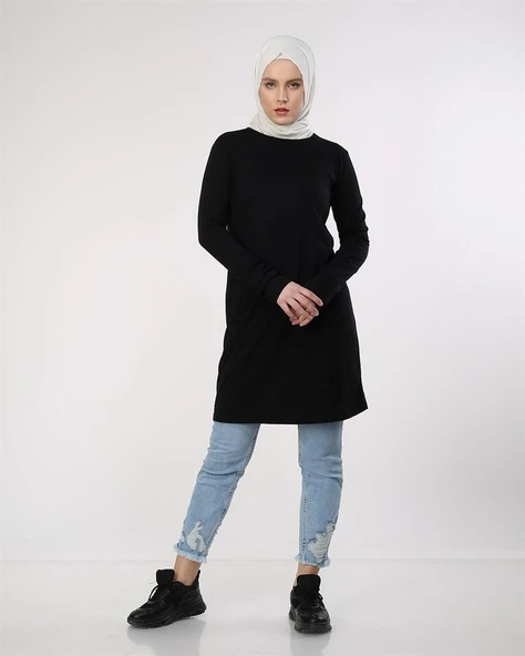 Doğa Sade Basic Tunik - 06016-1.003 - Siyah - Resim 2