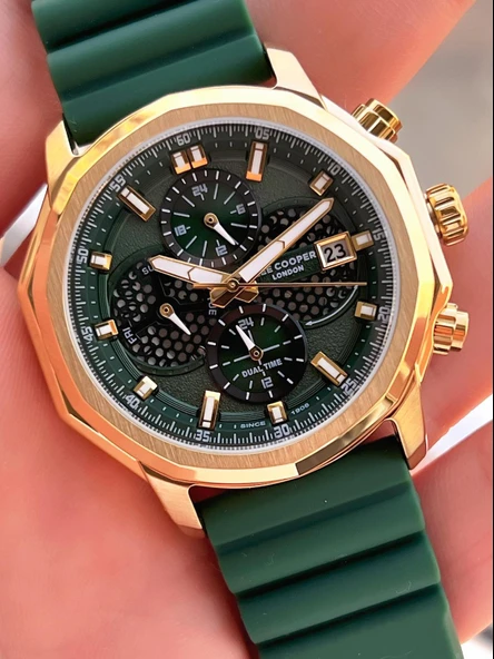 Lee Cooper İtalyan Tasarım Bileklik Hediyeli Silikon Kordon 5 Atm Erkek Kol Saati ELC.08238.175 - Resim 5