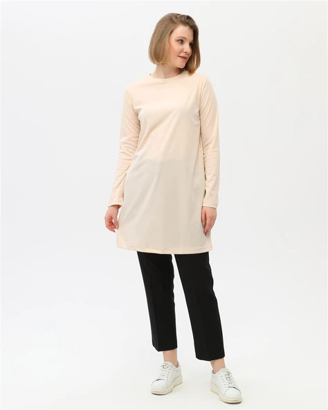 Doğa Sade Basic Tunik - 06016-1.023 - Krem - Resim 4