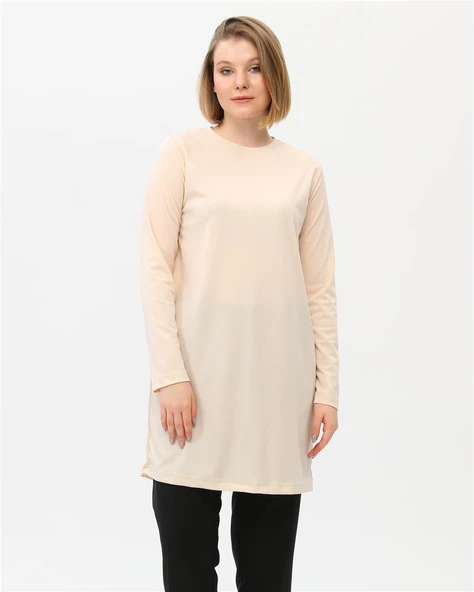 Doğa Sade Basic Tunik - 06016-1.023 - Krem - Resim 3
