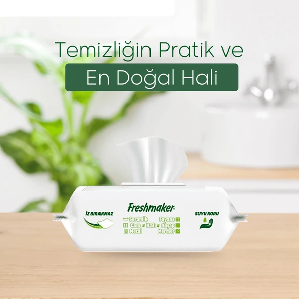 Freshmaker Karbonat ve Beyaz Sirke Katkılı Yüzey Temizlik Islak Havlusu - 100'lü 5 Paket - Resim 2
