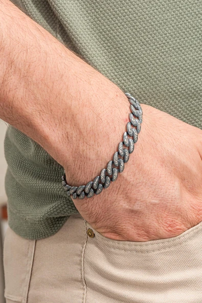 Kalem Oyma İşleme Gurmet Model 925 Gümüş Bileklik Künye - Resim 10