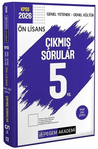 Pegem 2026 KPSS Ön Lisans Çıkmış Sorular Son 5 Yıl Çözümlü Pegem Akademi Yayınları ürün görseli
