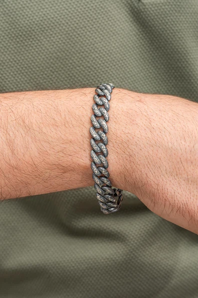 Kalem Oyma İşleme Gurmet Model 925 Gümüş Bileklik Künye - Resim 3