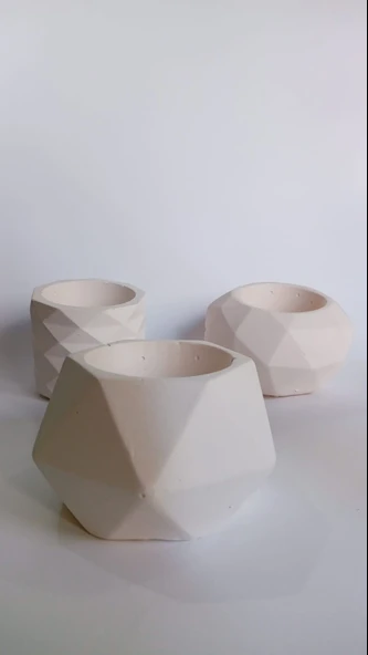 3LÜ DÜZ SAKSI (Dekor saksılar ) - Resim 2