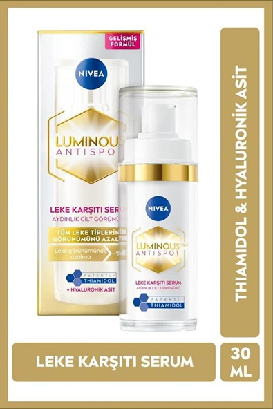 NIVEA Luminous630 Thiamidol Etkili Leke Karşıtı Cilt Serumu 30ml, Hyaluronik Asit, Cilt Tonu Eşitleyici - 1