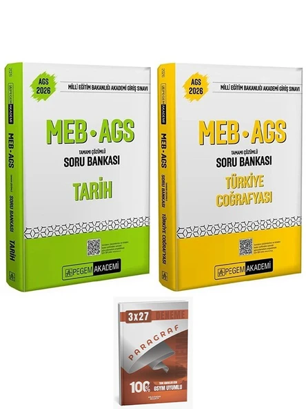 Pegem 2026 MEB-AGS Tarih + Türkiye Coğrafyası Soru Bankası 2 li Set AnlaKazan Paragraf ürün görseli