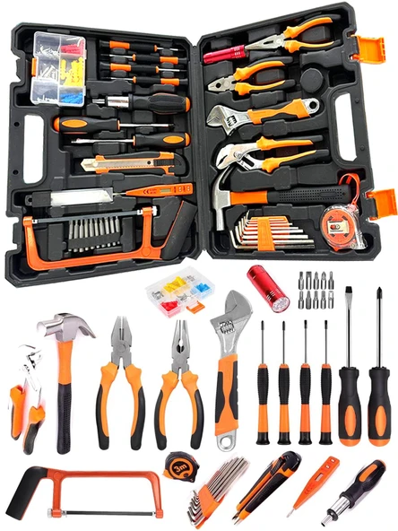 Germany Style Full Set 190 Parça Pense Tornavida Fortpense  Çekiç Testere Matkap Vidalama Seti - 2