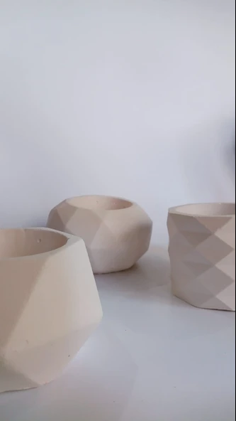 3LÜ DÜZ SAKSI (Dekor saksılar ) ürün görseli 1