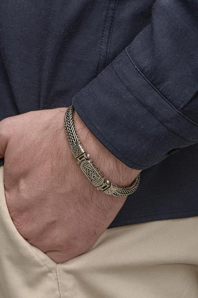 Cihan Modeli 925 Gümüş Bileklik Künye - 7