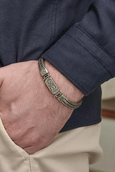 Cihan Modeli 925 Gümüş Bileklik Künye - 6