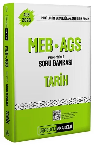 Pegem 2026 MEB-AGS Tarih Soru Bankası Çözümlü Pegem Akademi Yayınları ürün görseli 1