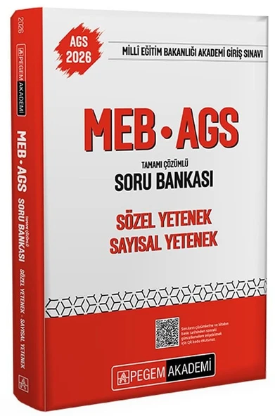 Pegem 2026 MEB-AGS Sözel-Sayısal Yetenek Soru Bankası Çözümlü Pegem Akademi Yayınları ürün görseli