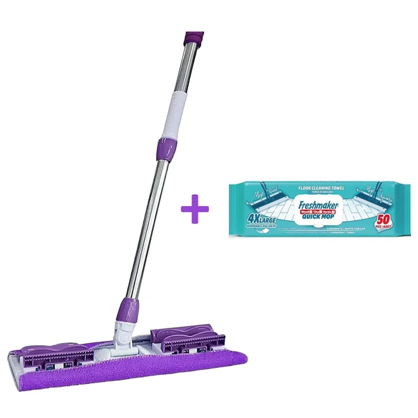 Dmr Mandallı Sihirli Mop Takımı + Freshmaker 50'li Mop Uyumlu Yer Temizlik Havlusu - Set ürün görseli 1