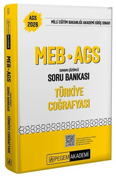 Pegem 2026 MEB-AGS Türkiye Coğrafyası Soru Bankası Çözümlü Pegem Akademi Yayınları ürün görseli