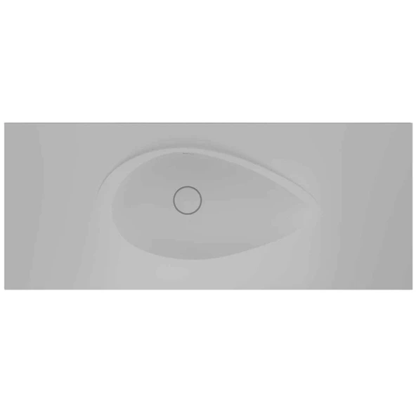 Real Stone Avocado Etajerli 80x50 Beyaz Granit Banyo Lavabosu