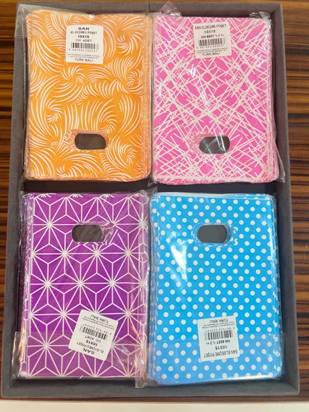 Metalize Desenli 10*15 cm100 Adet Jelatin Poşet - Resim 4