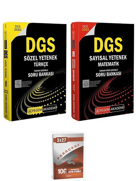 Pegem 2026 DGS Türkçe Sözel Mantık + Matematik Sayısal Mantık Soru Bankası 2 li Set AnlaKazan Paragraf ürün görseli