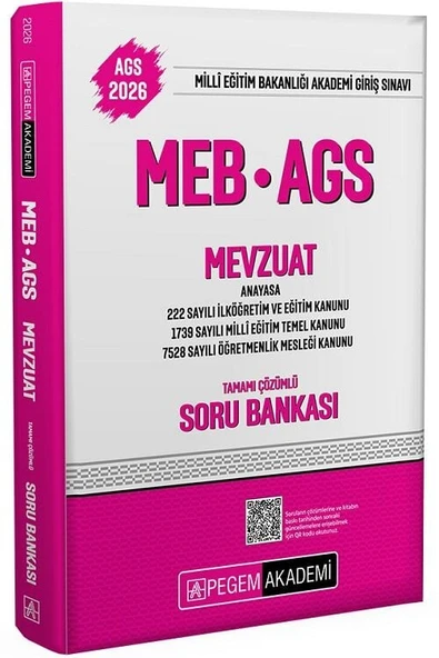 Pegem 2026 MEB-AGS Mevzuat-Anayasa Soru Bankası Çözümlü Pegem Akademi Yayınları ürün görseli 1
