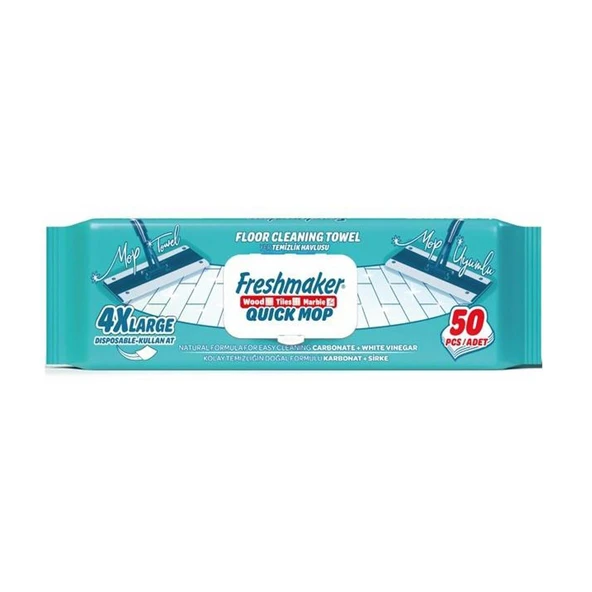 Freshmaker Karbonat ve Beyaz Sirke Katkılı Yüzey Yer Temizlik Mandallı Mop Havlusu - 50'li 3 Paket - Resim 2