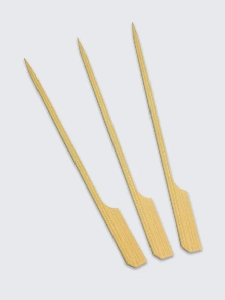 Dolphin Ahşap Yassı Tutamaklı Saplı Çöp Şiş - Boy : 9 Cm. - 50 Adetlik 10 Paket - Resim 3