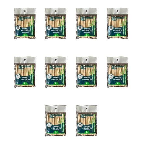 Dolphin Ahşap Yassı Tutamaklı Saplı Çöp Şiş - Boy : 9 Cm. - 50 Adetlik 10 Paket - Resim 4