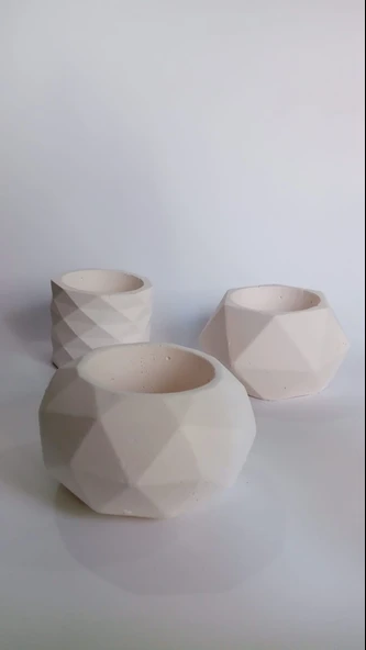 3LÜ DÜZ SAKSI (Dekor saksılar ) - Resim 3