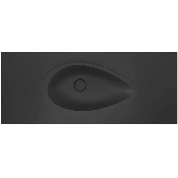 Real Stone Avocado Etajerli 100x50 Antrasit Granit Banyo Lavabosu