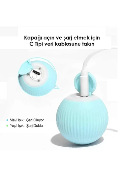Akıllı Kedi Topu, Kendinden Hareketli Kedi Oyuncağı, Interaktif Kedi Köpek Topu, Kedi Topu - 2