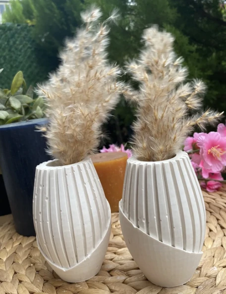 2 Lİ ISKANDİNAV PAMPAS VAZO RANDOM - Resim 2