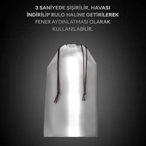 ZMR ZMR-385 Katlanır Şişirilebilir Beyaz Ledli Aydınlatma Tüpü USB Ve Güneş Enerjisi Şarjlı Armatür - Resim 5