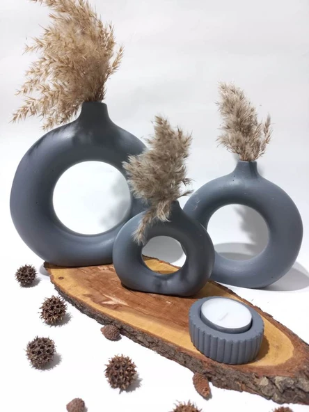 DONUT 3LÜ VAZO SET RANDOM ürün görseli 1