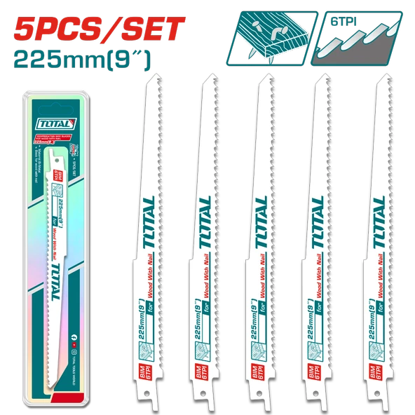 Total Çivili Ahşap Kesebilen Panter Testere Yedek Bıçağı 5 Li Set TRSB1111DF ürün görseli 1
