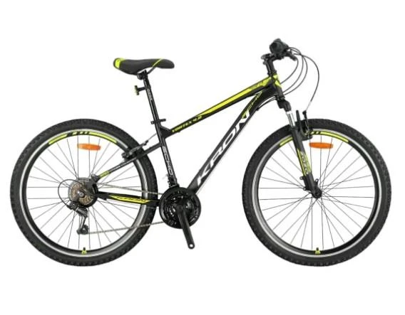 Kron VORTEX 4.0 24 Jant 21 Vites V-Fren Çelik Çocuk Bisikleti Siyah Sarı Kron Vitesli Bisiklet ürün görseli