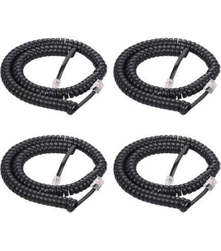 Koyu Gri Sarmal Uzun Telefon Ahizesi Kablosu, 6 metre ürün görseli