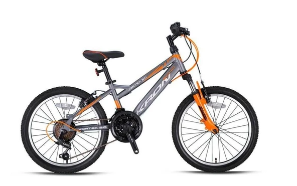 Kron VORTEX 3.0 24 Jant 21 Vites V-Fren Çelik Çocuk Bisikleti Füme Turuncu Kron Vitesli Bisiklet - Resim 2