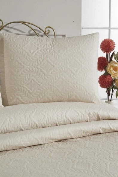 Ultrasonik Kapitoneli Elite Çift Kişilik Yatak Örtüsü Bej - Resim 4